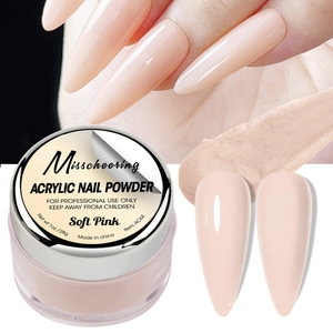 Dettaglio della polvere acrilica Soft Pink e risultati professionali per unghie
