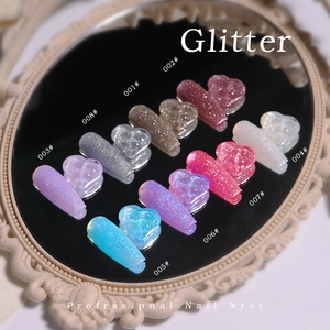 Glitter nagelverlenging gel kleurenpalet met 8 fonkelende tinten voor manicure ontwerpen