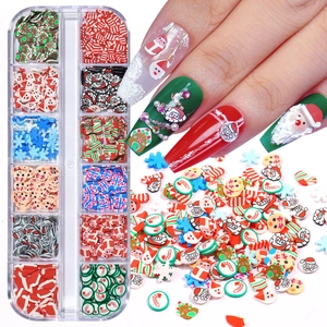 Fette Di Argilla Polimerica Per Nail Art Di Natale Fiocchi Fimo Babbo Natale Pupazzo Di Neve Bastoncino Di Zucchero Decorazione