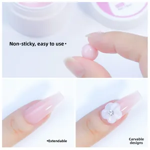 Makro-Detail von nicht klebendem rosa Nagelverlängerungsgel für 3D-Nagelkunst-Design