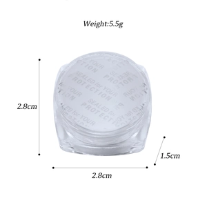 Pot cosmétique carré transparent 5,5g 2,8x1,5cm avec opercule de protection scellé