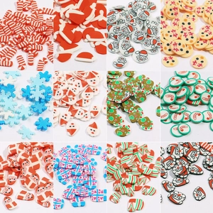 Set di fette in pasta polimerica natalizia con pupazzi di neve e omini per nail art