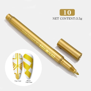 Detail of Gold Nail Art Graffiti Pen No. 10 with glossy and matte finish comparison