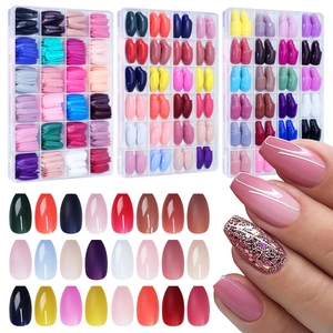 Professional Multicolor Press On Nails Set Matte Glossy Ballerina Square False Nails For Women Daily Party Nail Art Decoration