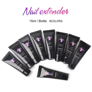 Lot de 9 couleurs de gel UV d'extension d'ongles nacré 15ml en tubes souples professionnels
