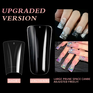 Set de puntas de uñas estilo pato en polímero transparente para manicura a medida