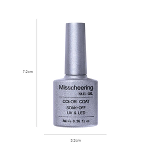 8ml bottle dimensions showing 7.2cm height and 3.2cm width of silver glitter nail gel