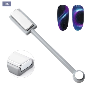 Makro-Detail des doppelseitigen Katzenaugen-Nagelmagnet-Tools mit runden Spitzen