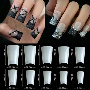 Tabla de tallas con 10 especificaciones de uñas postizas de pato con diseño gótico