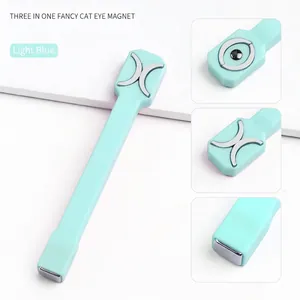 3-in-1 Magnet-Nagelkunstwerkzeug in Hellblau für professionelle Katzenaugen-Nageldesigns