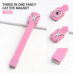 Drei-in-Eins Multifunktions-Magnet-Werkzeug für Cat-Eye-Nageldesign in Rosa