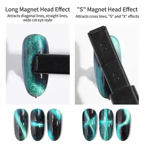 Professional cat eye nail magnet set with S-shape and bar tools for DIY manicure art