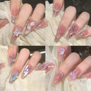 3D butterfly and pearl aurora resin nail art charms in assorted iridescent candy colors