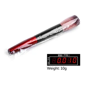 Deep red nail dust cleaning brush for manicure with gradient bristles and weight 10g
