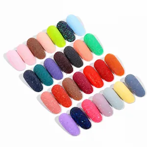 24 Farben Sternenglanz Nagelpulver mit matter Wolltextur in einer Gitteranzeige