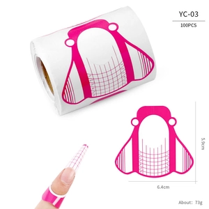Detail of pink butterfly nail forms showing 1-6 scale and 5.9x6.4cm dimensions