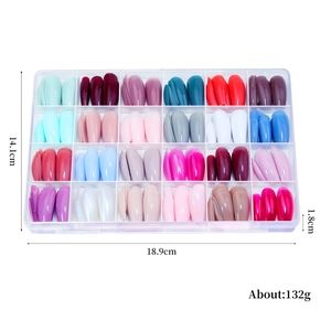 24-grid set of matte square ballerina press-on nails in assorted gradient colors