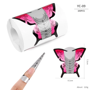 Detail of butterfly nail form roll YC-09 with scales for acrylic extension tools