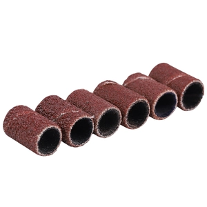Set of 6 brown nail sanding bands with medium grit for electric drill manicure tools