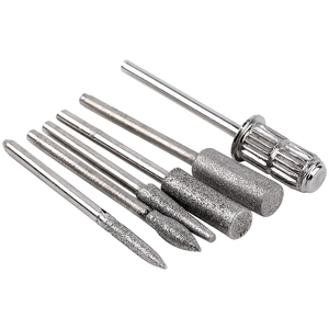 Diamond nail drill bit set with 6 pieces for precision polishing and grinding tools