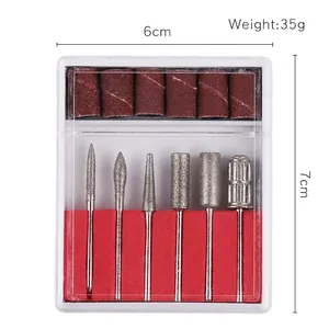 12pcs electric nail drill bit set with sanding bands in a compact storage box