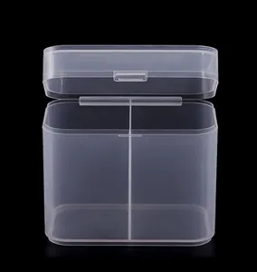 Detail view of thickened double-grid transparent storage box with waterproof flip lid