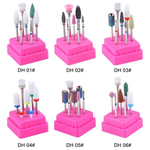 Set di punte per fresa per unghie in ceramica e lega con 6 stili professionali diversi
