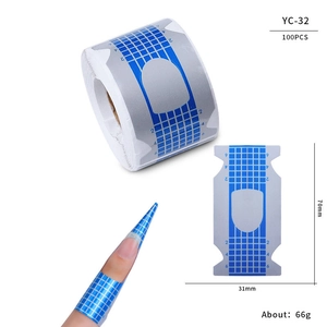 Detail showing YC-32 nail forms with blue grids for acrylic and gel extension