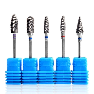 5-piece professional carbide nail drill bit set with colorful rings for electric manicure