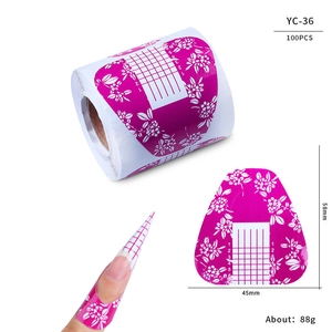 Detail of YC-36 butterfly nail extension paper scale guide and 58mmx45mm dimensions