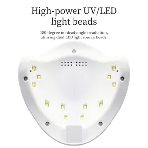 White 36W UV LED nail lamp with 12 light beads and 180-degree wide curing coverage