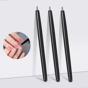 Lot de 3 stylos magnétiques noirs pour nail art avec pointes métalliques de haute précision