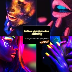 Peinture corporelle néon et kit de maquillage phosphorescent pour fêtes et festivals