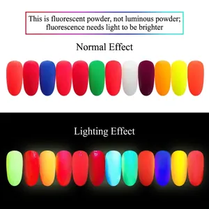 Kit de 11 poudres néon pour ongles avec effets naturels et fluorescents brillants