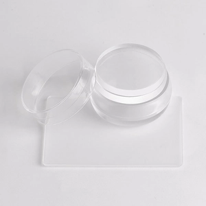 Clear silicone nail stamper kit with transparent scraper and protective cap tool