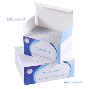 Misscheering 100 and 200 pack UV gel nail polish remover foil wraps in individual packaging