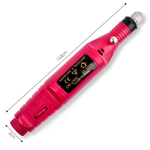 Portable rose red electric nail drill machine with speed control for manicure and pedicure