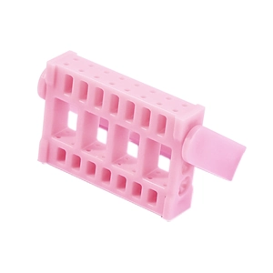 Organizer-Box aus rosa Kunststoff für Nagelbohrer-Bits mit Display-Halterung für Aufsätze