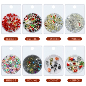Christmas and Halloween alloy nail art charms set with snowflakes and holiday motifs