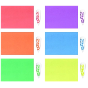 Fluorescent laser butterfly nail art stickers in six vibrant neon colors for manicures