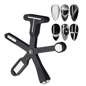 Star-shaped magnetic nail tool for cat eye effect with various patterned sample tips