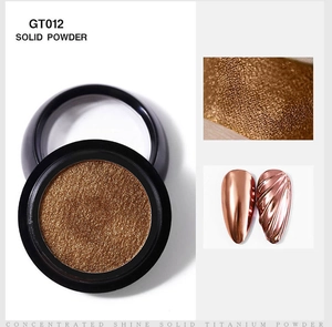 Macro detail of GT012 solid rose gold nail mirror powder with metallic chrome effect