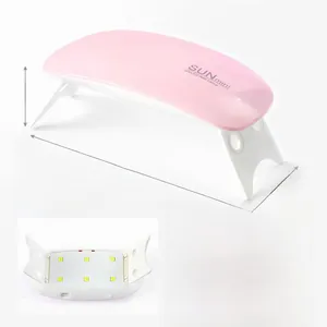 Lampada per unghie UVLED SUNmini rosa pieghevole con porta USB per asciugatura smalto gel