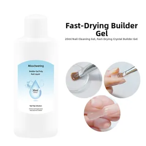 Dettaglio del liquido per unghie da 30 ml con processo di applicazione del polygel
