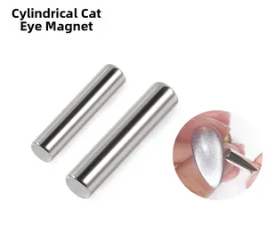 Dual cylindrical cat eye nail magnets for creating professional magnetic manicure effects