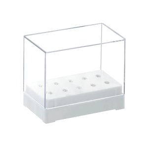 Nagelfräser Aufbewahrungsbox aus Acryl mit 10 Löchern und weißem Sockel