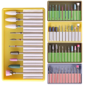 Professional alloy ceramic nail drill bit set for manicure polishing and buffing tools