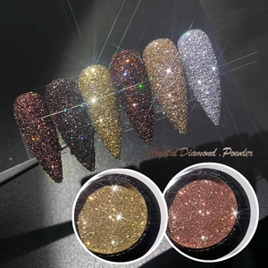 6-color sparkling crystal diamond nail powder set with high-intensity reflective glitter
