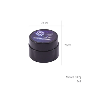 Gel νυχιών 5ml Shiny Diamond σε μαύρο βάζο με εφέ γκλίτερ πλατίνας και σκλήρυνση UV
