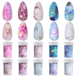 Nail Art Transfer Foil Marble Pattern Starry Sky Manicure DIY Decoration Paper Holographic Ink Wash Style